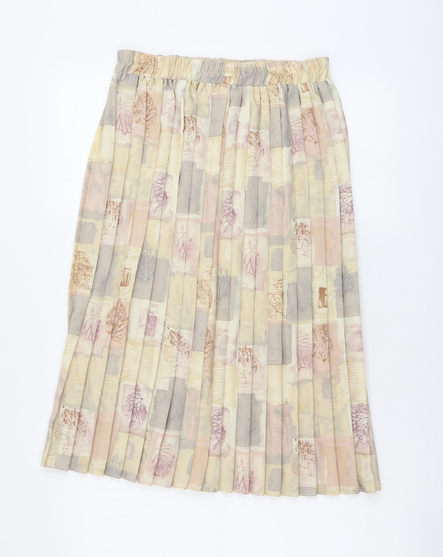 Preworn Womens Multicoloured Geometric Polyester Pleated Skirt Size XL Drawstring