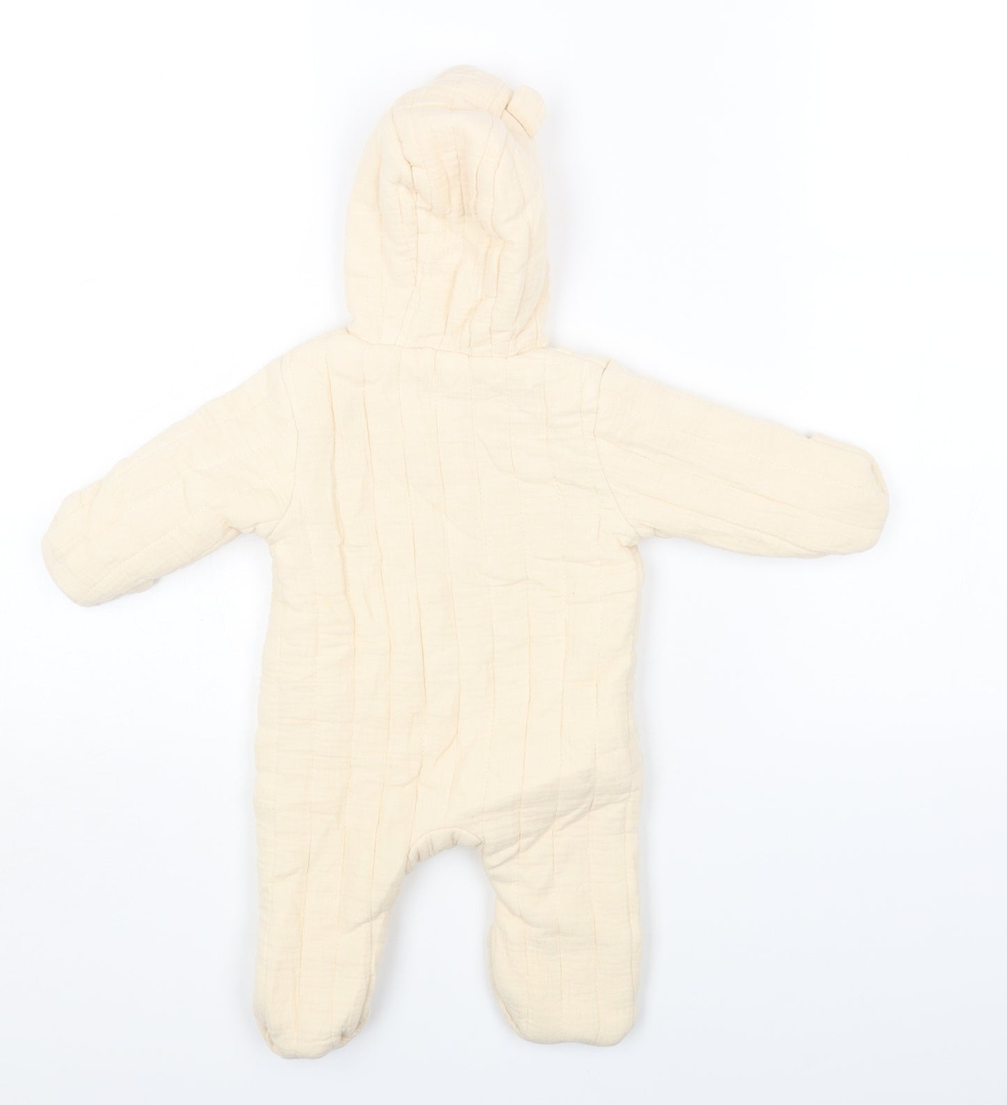 George Baby Ivory Overcoat Snowsuit Size 0-3 Months Zip