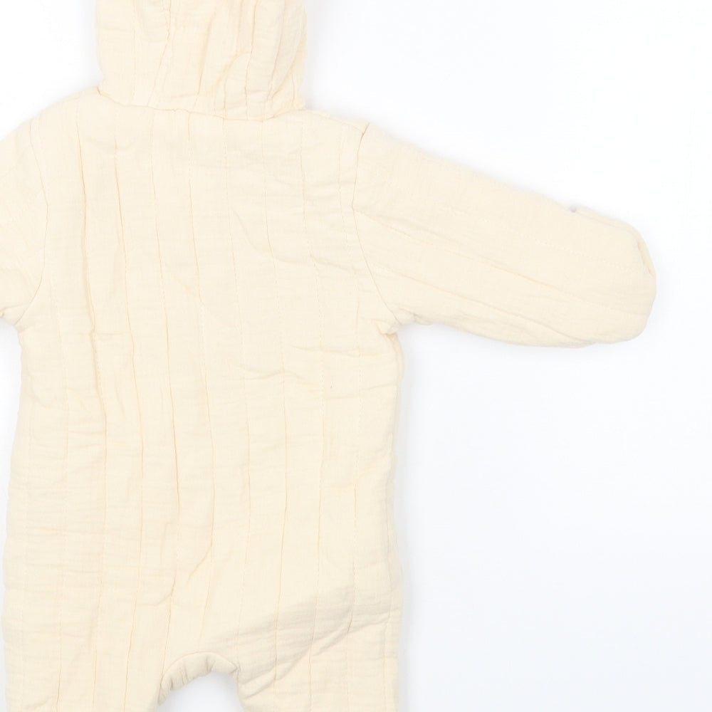 George Baby Ivory Overcoat Snowsuit Size 0-3 Months Zip