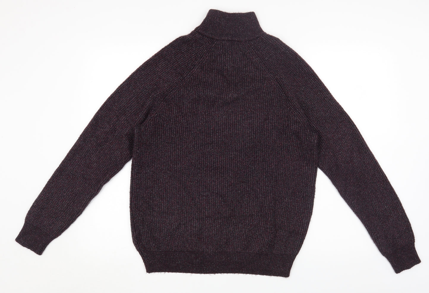 Marks and Spencer Womens Purple High Neck Polyamide Pullover Jumper Size L
