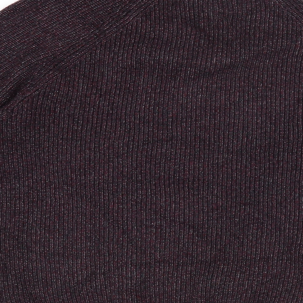 Marks and Spencer Womens Purple High Neck Polyamide Pullover Jumper Size L