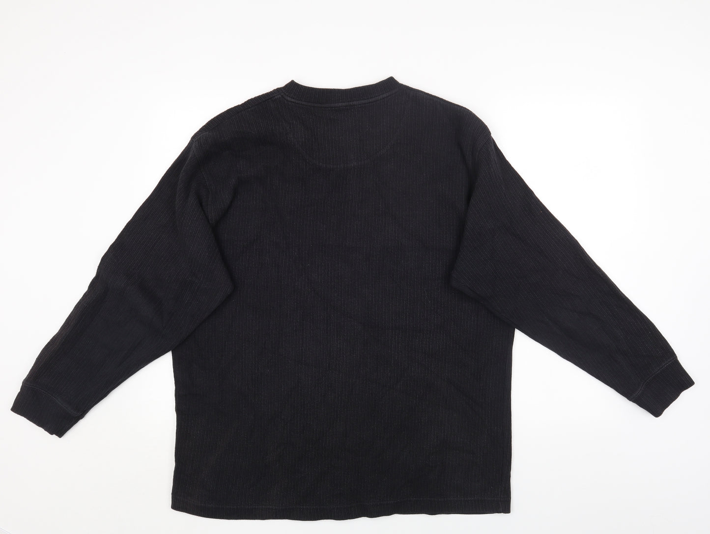 Petroleum Mens Black Cotton Pullover Sweatshirt Size L