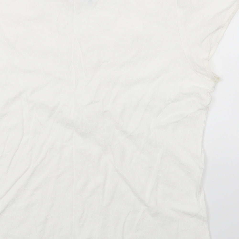 Per Una Womens White 100% Cotton Basic T-Shirt Size 18 Scoop Neck