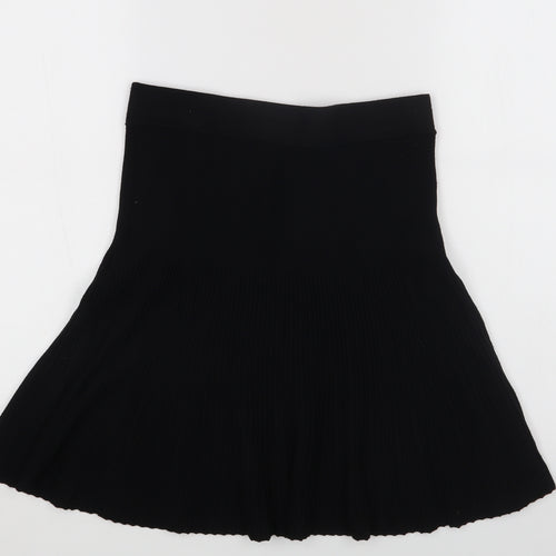 Promod Womens Black Cotton Skater Skirt Size 26 in