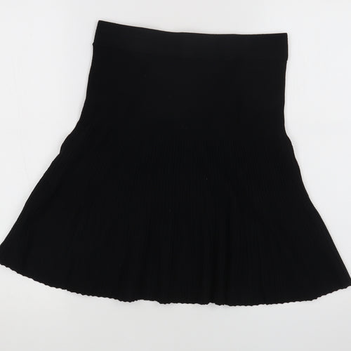 Promod Womens Black Cotton Skater Skirt Size 26 in