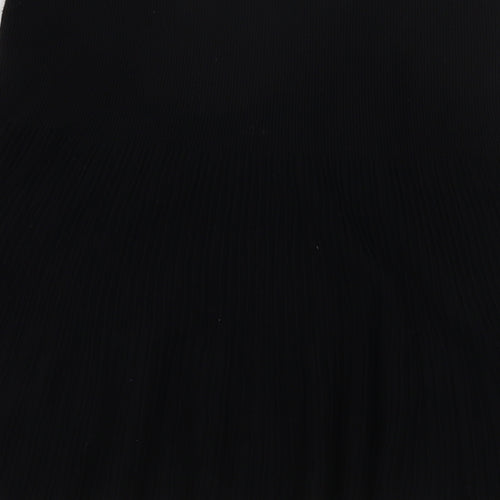 Promod Womens Black Cotton Skater Skirt Size 26 in