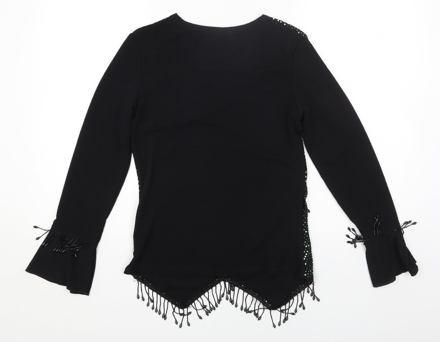 XULIS Womens Black Polka Dot Cotton Basic T-Shirt Size XL Round Neck