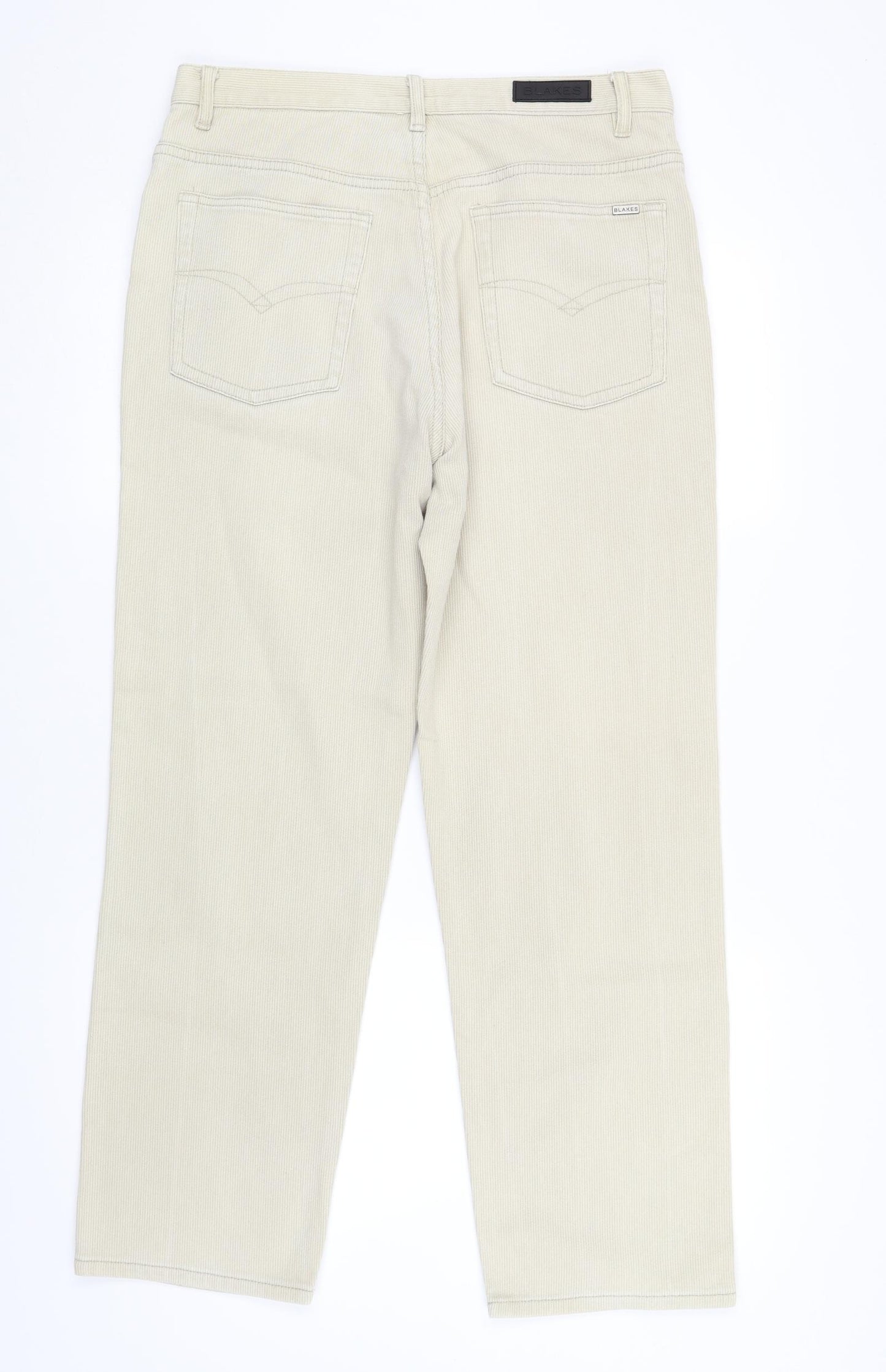 Blakes Mens Beige Cotton Straight Jeans Size 34 in L27 in Regular Zip
