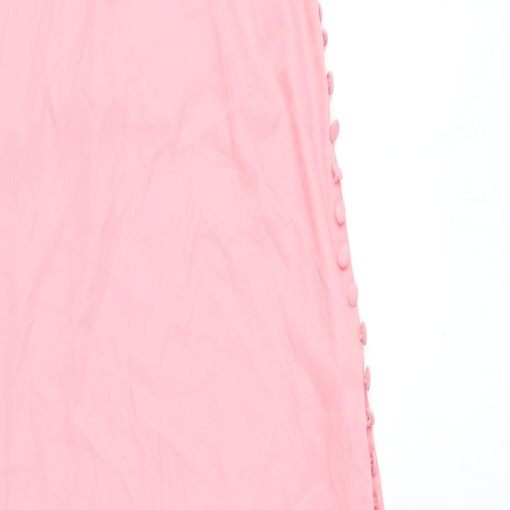 Zara Womens Pink Polyester A-Line Size M Halter Tie
