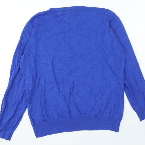 Eliie B Womens Blue Round Neck Viscose Pullover Jumper Size L