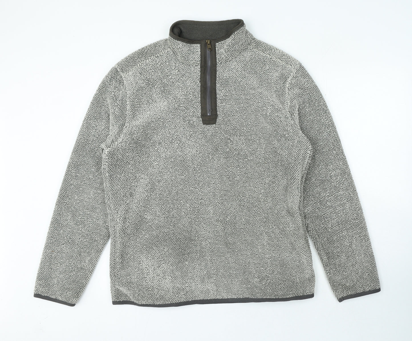 Kensington Mens Grey High Neck Polyester Pullover Jumper Size L