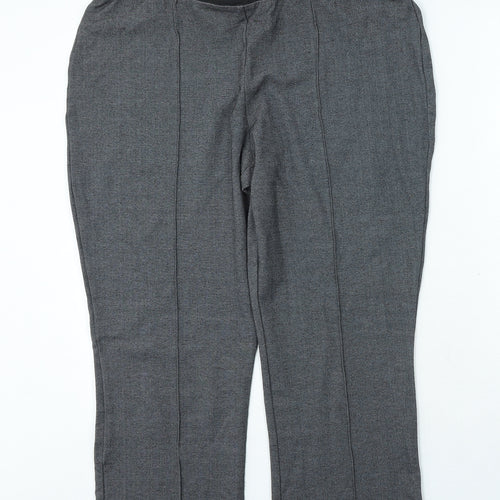 Preworn Womens Grey Viscose Trousers Size 16 L23 in Regular