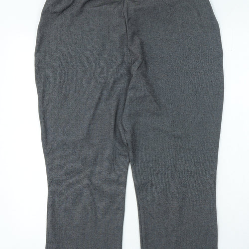Preworn Womens Grey Viscose Trousers Size 16 L23 in Regular