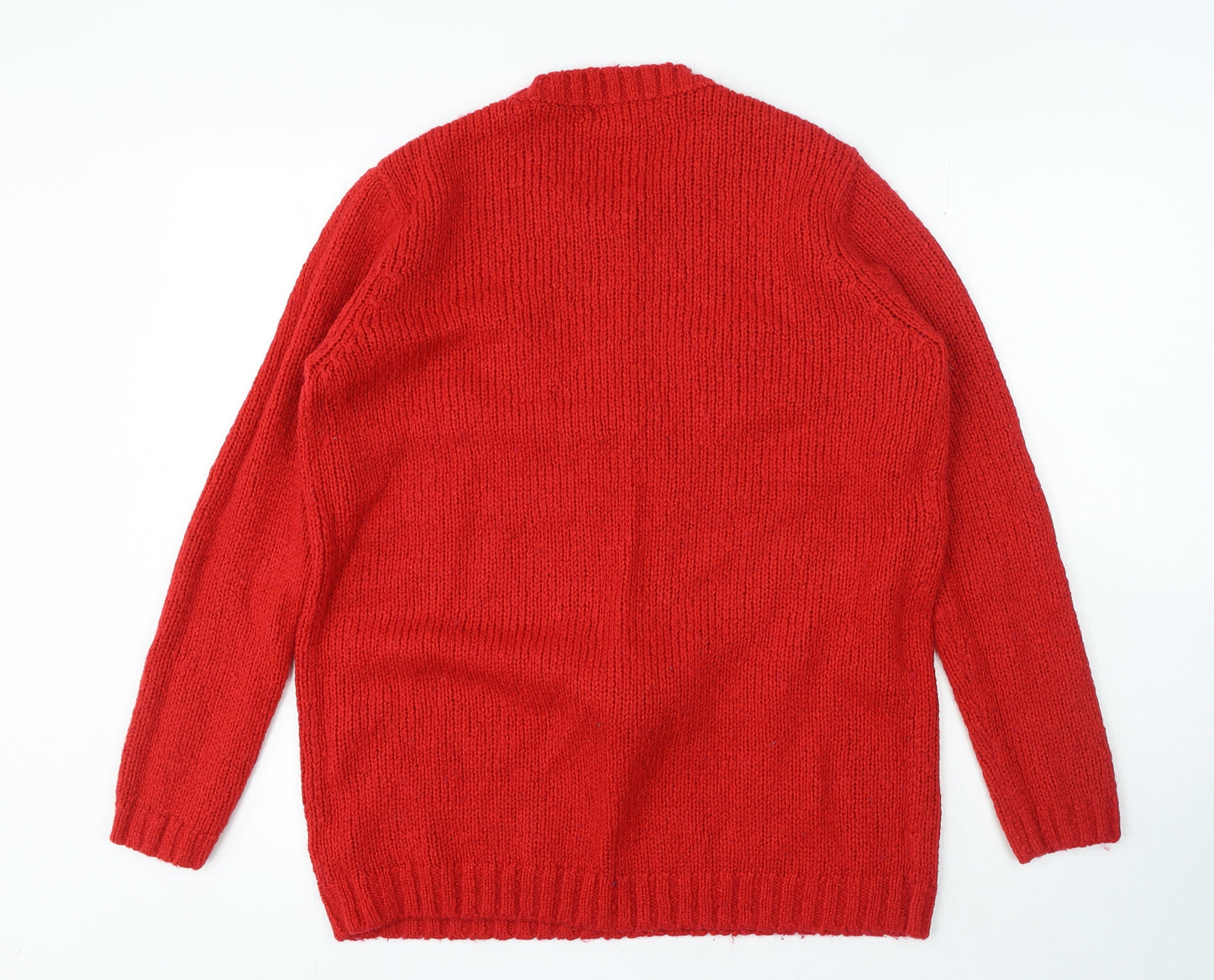NEXT Womens Red Crew Neck Acrylic Pullover Jumper Size 16 - Christmas Jumper