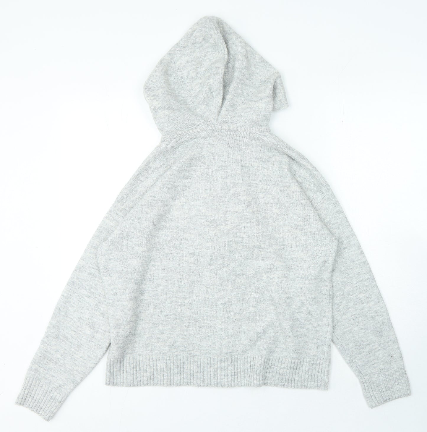 TU Womens Grey Acrylic Full Zip Hoodie Size 12 Zip
