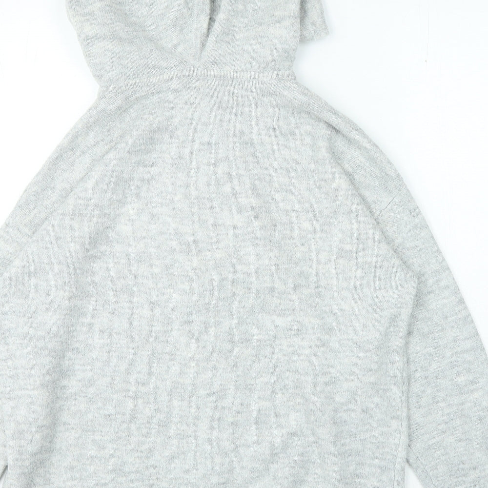 TU Womens Grey Acrylic Full Zip Hoodie Size 12 Zip