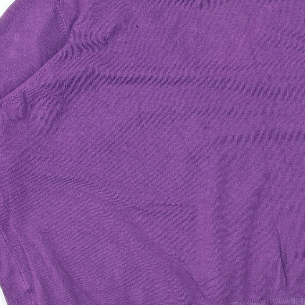 Marks and Spencer Womens Purple V-Neck Viscose Pullover Jumper Size 22