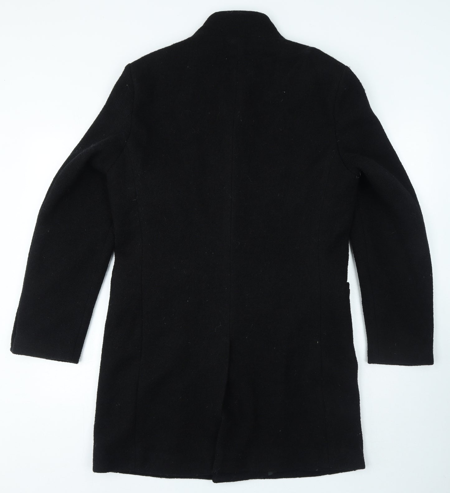 Zara Mens Black Jacket Coat Size L Button