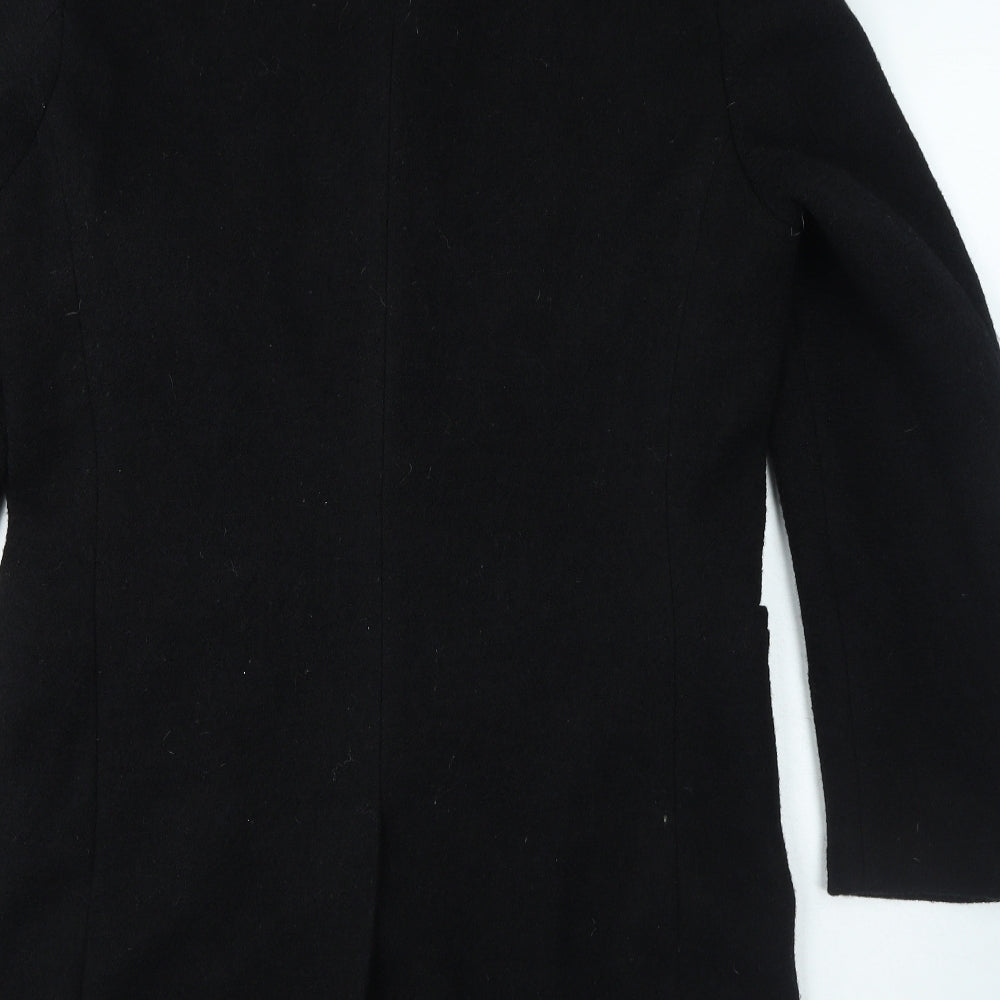 Zara Mens Black Jacket Coat Size L Button