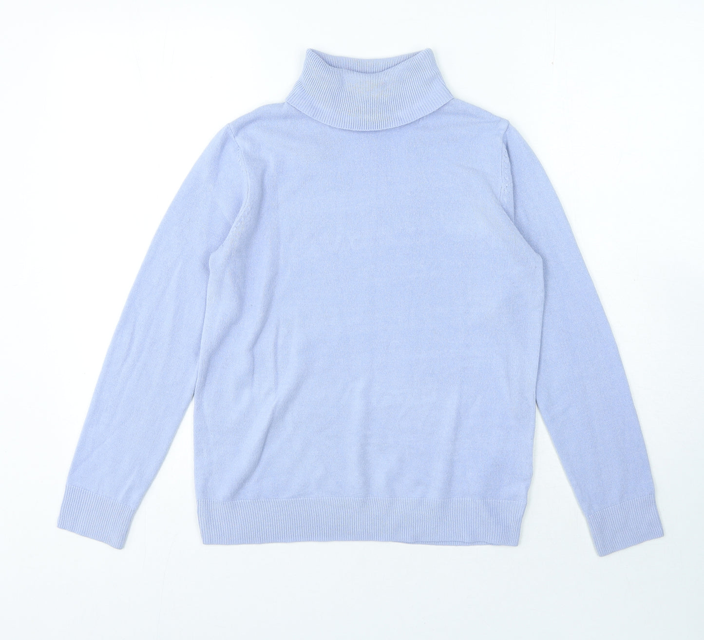 Marks and Spencer Womens Blue Roll Neck Acrylic Pullover Jumper Size 10