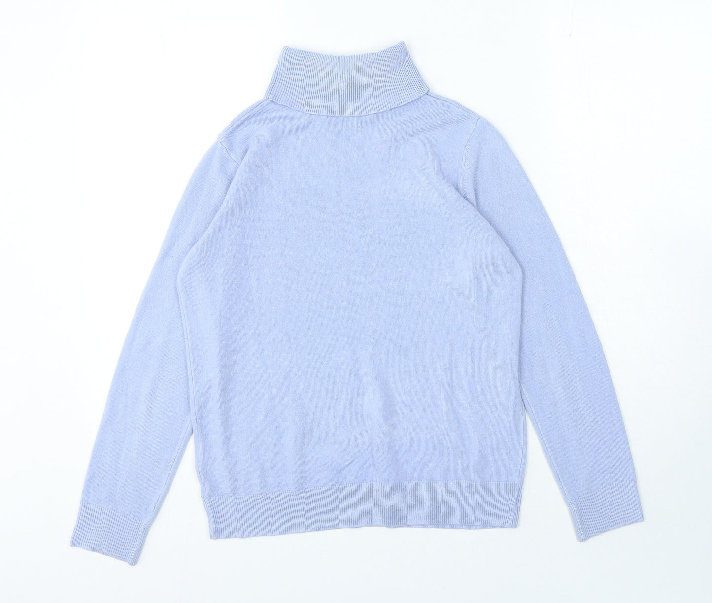 Marks and Spencer Womens Blue Roll Neck Acrylic Pullover Jumper Size 10