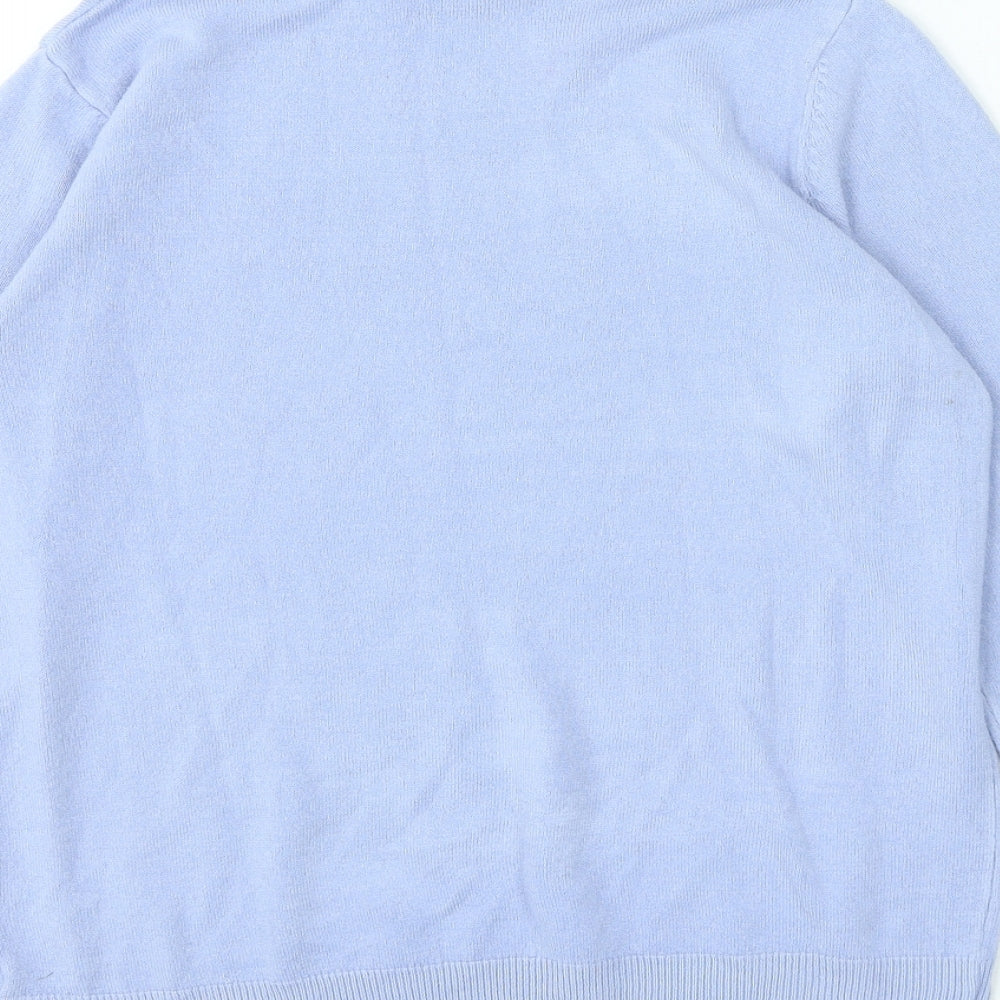Marks and Spencer Womens Blue Roll Neck Acrylic Pullover Jumper Size 10