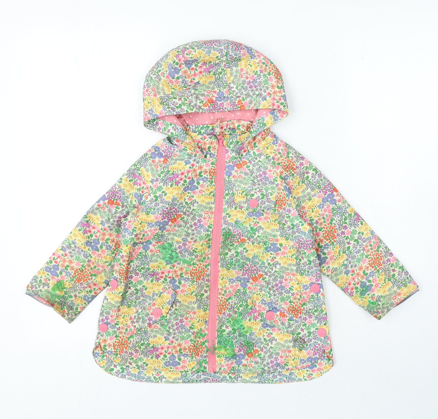 NEXT Girls Multicoloured Floral Anorak Coat Size 2-3 Years Zip