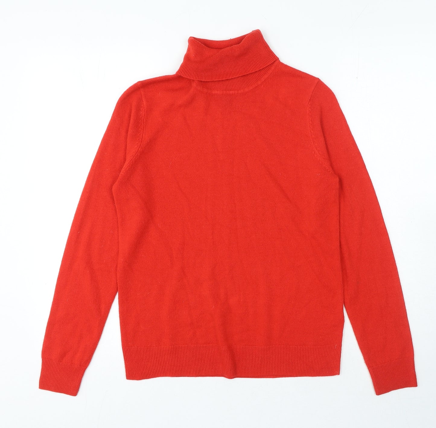 Marks and Spencer Womens Red Roll Neck Acrylic Pullover Jumper Size 10