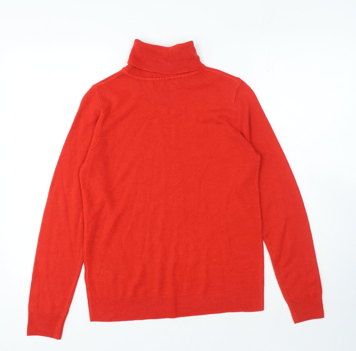 Marks and Spencer Womens Red Roll Neck Acrylic Pullover Jumper Size 10