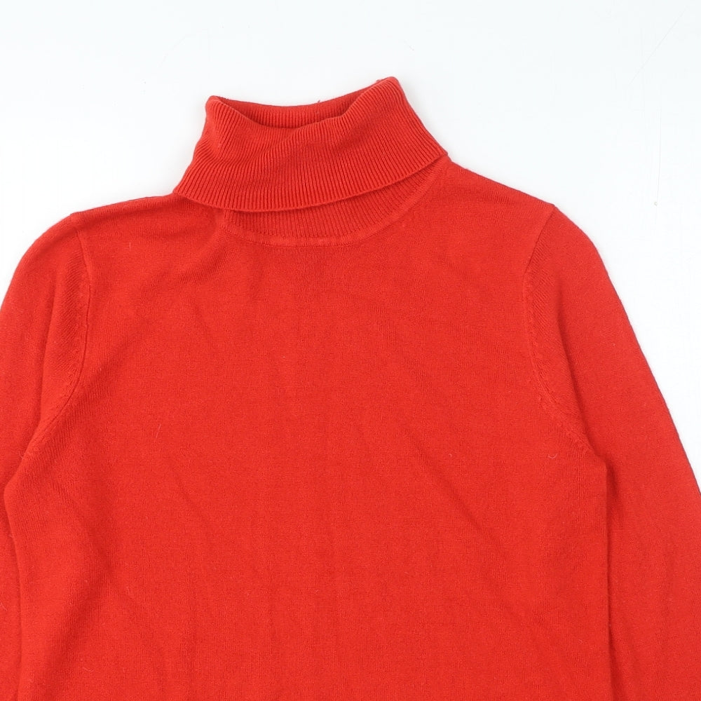 Marks and Spencer Womens Red Roll Neck Acrylic Pullover Jumper Size 10
