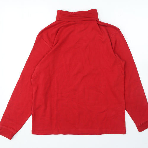 Crane Snow Womens Red Roll Neck Polyester Pullover Jumper Size M