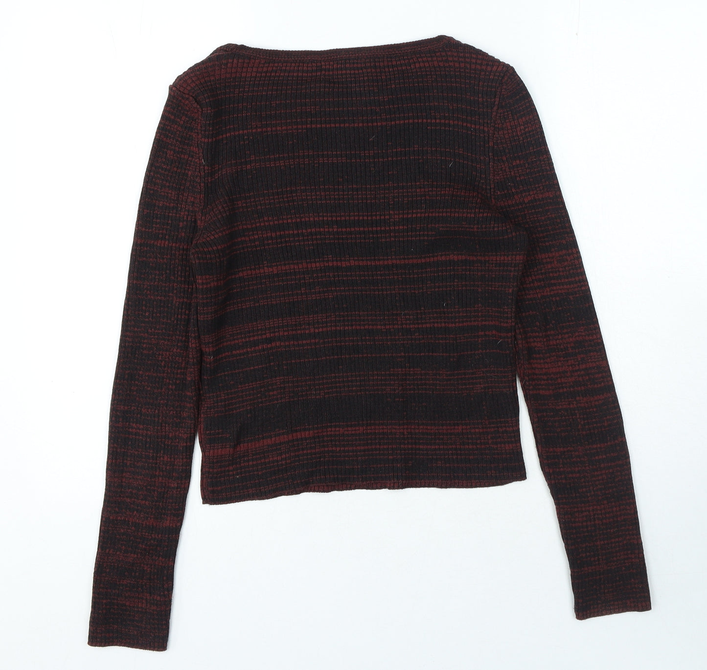 New Look Womens Multicoloured Boat Neck Geometric Acrylic Pullover Jumper Size 14
