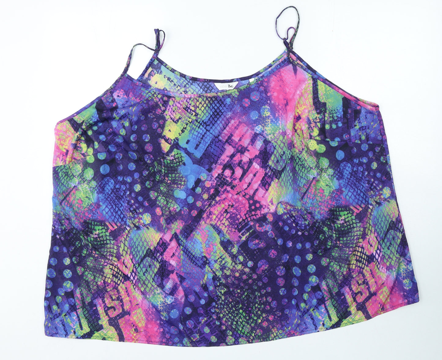 Label Be Womens Multicoloured Geometric Polyester Camisole Blouse Size 32 V-Neck