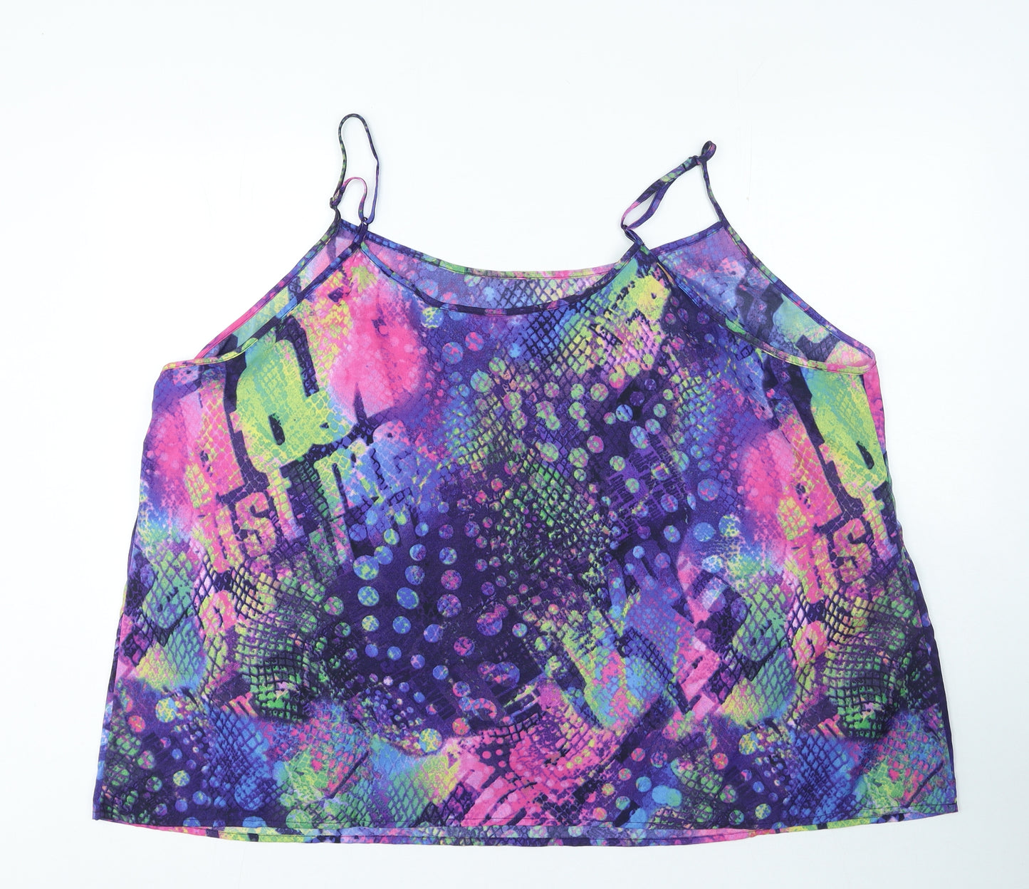 Label Be Womens Multicoloured Geometric Polyester Camisole Blouse Size 32 V-Neck