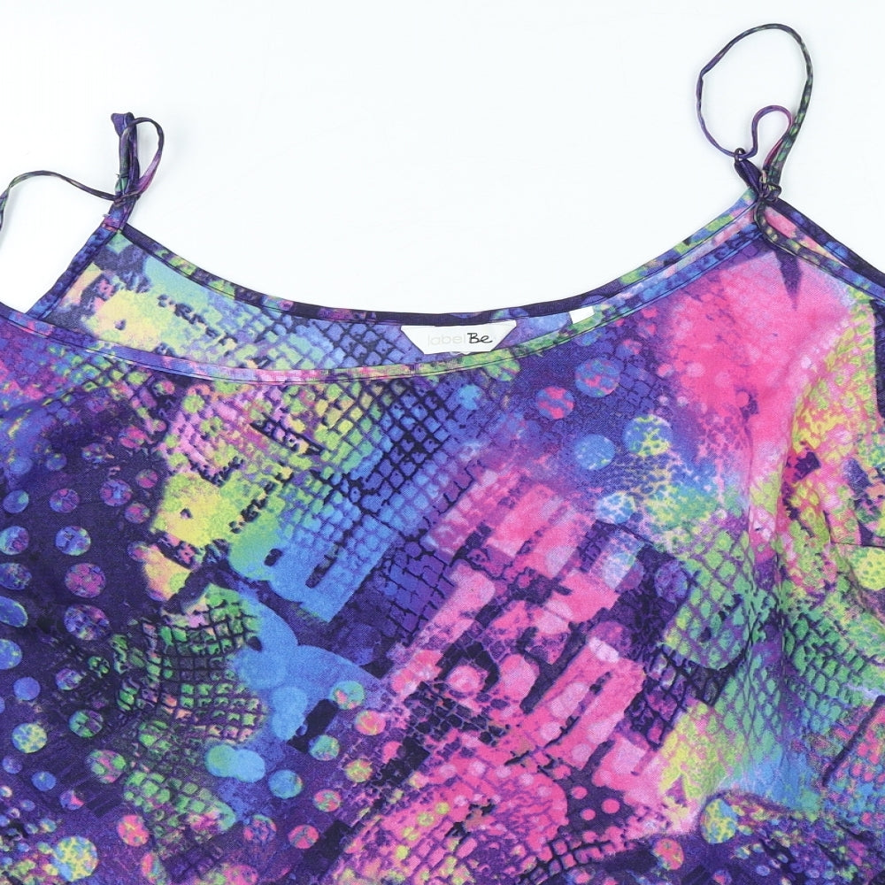 Label Be Womens Multicoloured Geometric Polyester Camisole Blouse Size 32 V-Neck