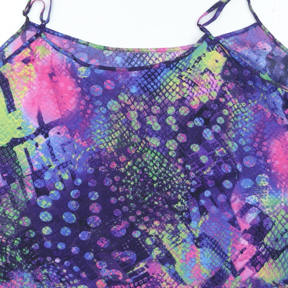Label Be Womens Multicoloured Geometric Polyester Camisole Blouse Size 32 V-Neck