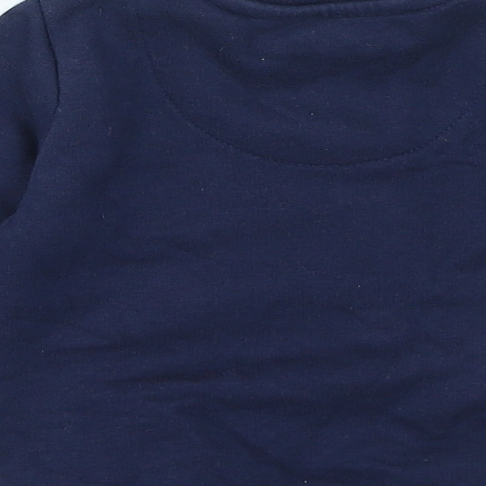 Fred & Flo Boys Blue Cotton Pullover Jumper Size 6-9 Months Snap