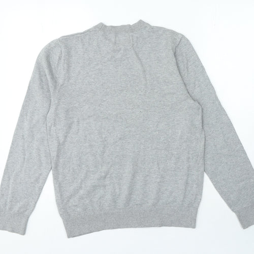 Topman Mens Grey Crew Neck Cotton Pullover Jumper Size M