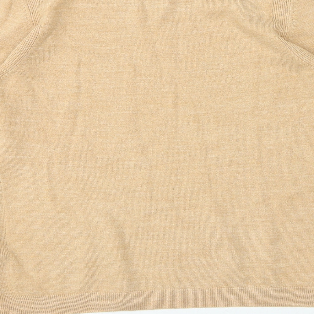 Marks and Spencer Womens Brown Crew Neck Acrylic Pullover Jumper Size 12