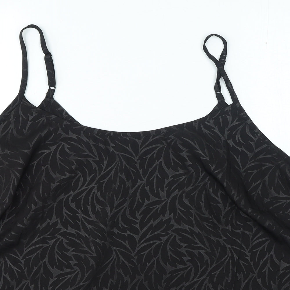 Simply Be Womens Black Geometric Polyester Camisole Blouse Size 26 Round Neck