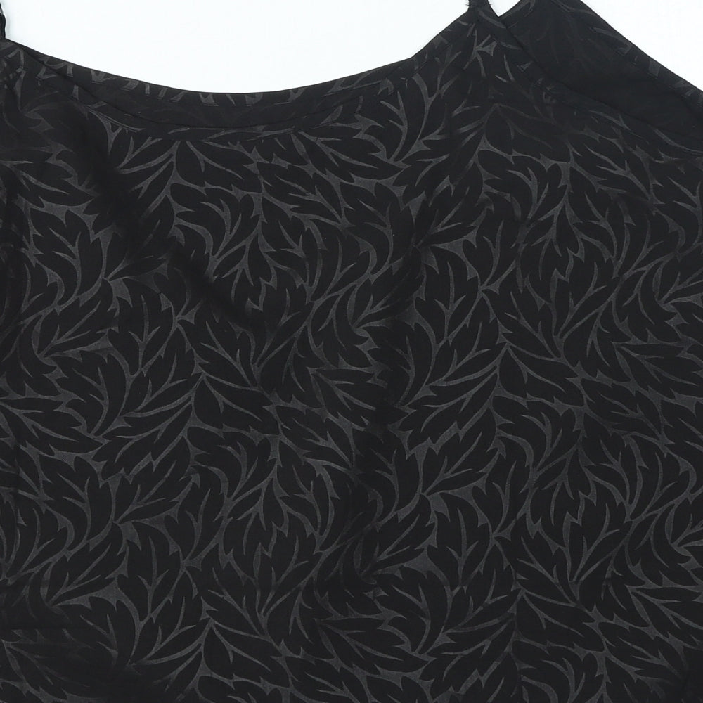 Simply Be Womens Black Geometric Polyester Camisole Blouse Size 26 Round Neck