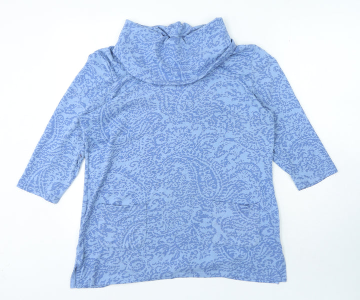 Preworn Womens Blue Roll Neck Polyester Pullover Jumper Size M
