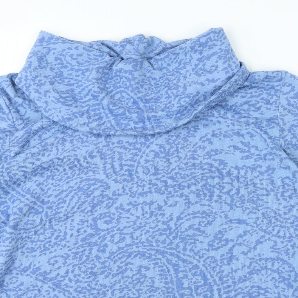 Preworn Womens Blue Roll Neck Polyester Pullover Jumper Size M
