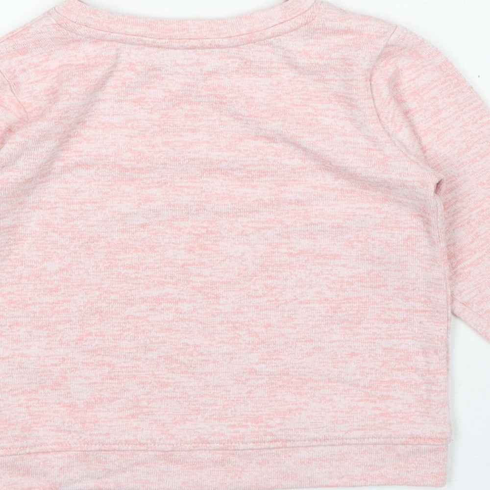 Nutmeg Girls Pink Crew Neck Polyester Pullover Jumper Size 3-4 Years Pullover