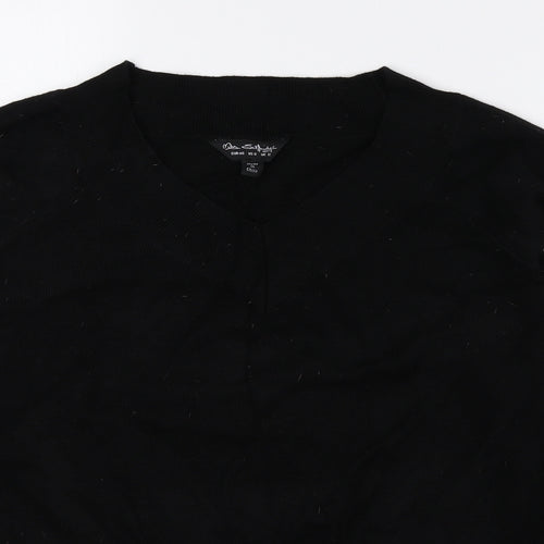 Miss Selfridge Womens Black V-Neck Viscose Pullover Jumper Size 12