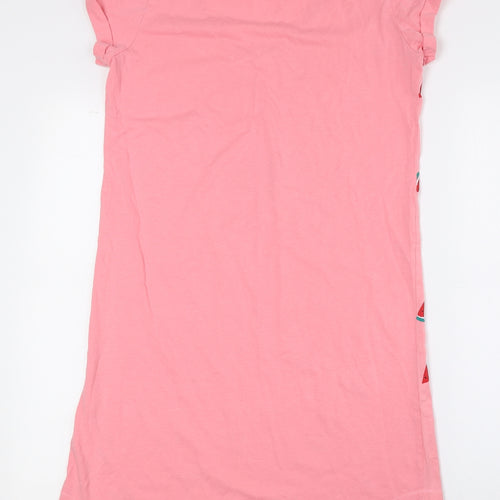 Debenhams Womens Pink Geometric 100% Cotton Chemise Dress Size 8 - Watermelon