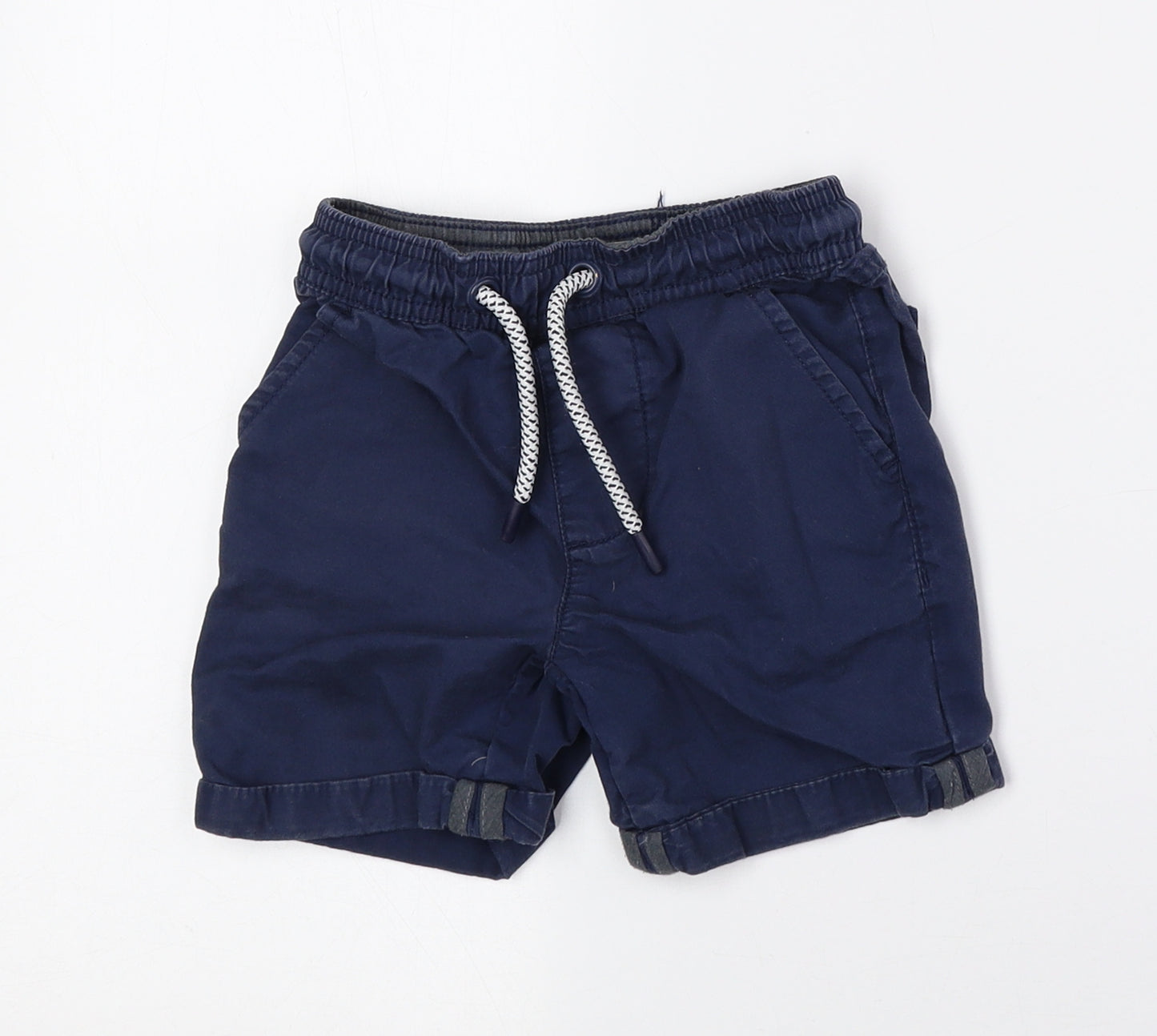 PEP & CO Boys Blue 100% Cotton Cargo Shorts Size 2-3 Years Regular Drawstring