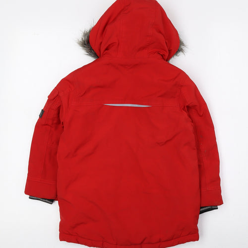 NEXT Girls Red Rain Coat Coat Size 4 Years Snap