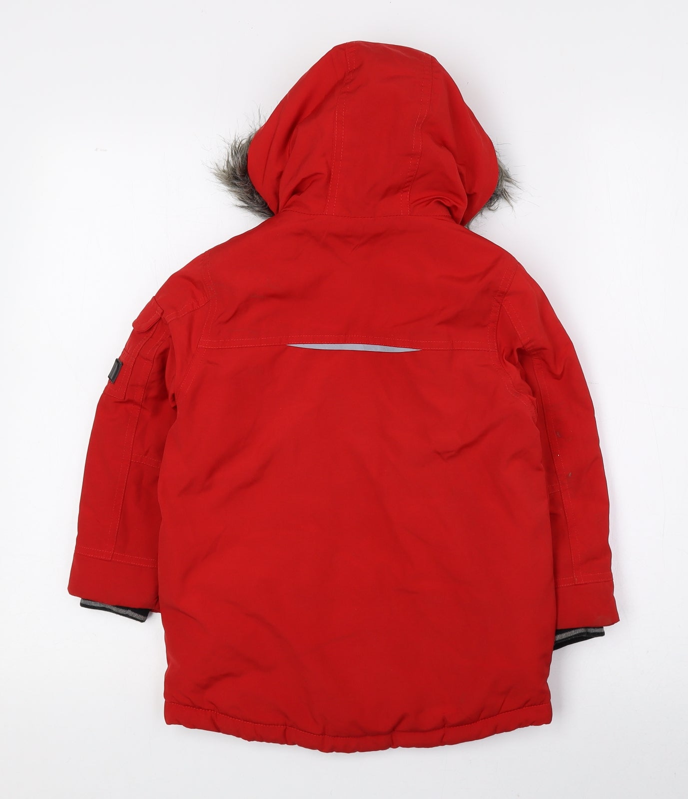 NEXT Girls Red Rain Coat Coat Size 4 Years Snap