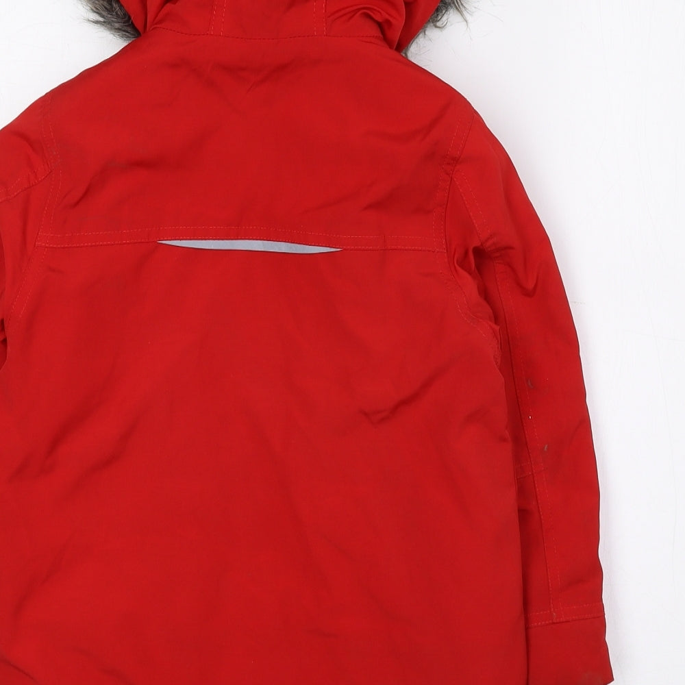 NEXT Girls Red Rain Coat Coat Size 4 Years Snap